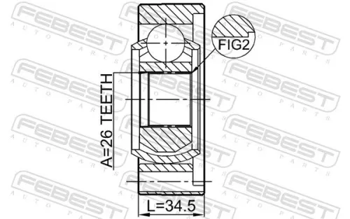 FEBEST Joint, propshaft (2011-WKSHAF)