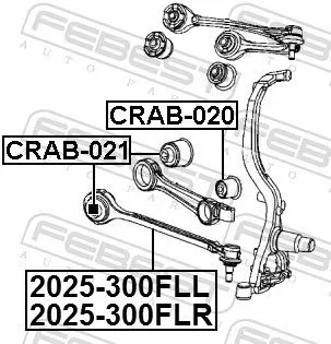 FEBEST Control/Trailing Arm, wheel suspension (2025-300FLL)