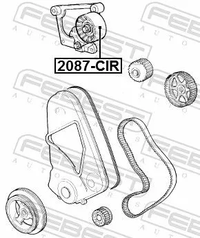 FEBEST Tensioner Pulley, timing belt (2087-CIR)