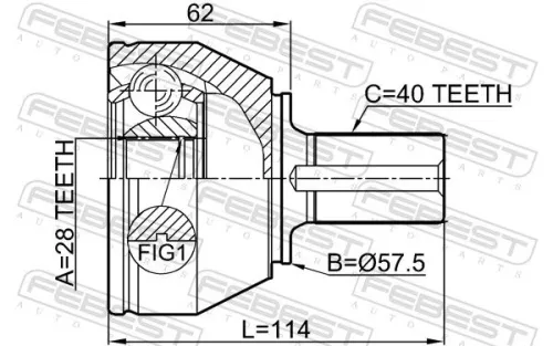 FEBEST Joint Kit, drive shaft (2110-CA220)
