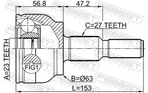 FEBEST Joint Kit, drive shaft (2110-CDH)