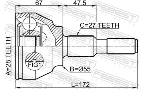 FEBEST Joint Kit, drive shaft (2110-CNG)
