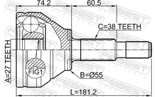FEBEST Joint Kit, drive shaft (2110-EXPAWD)