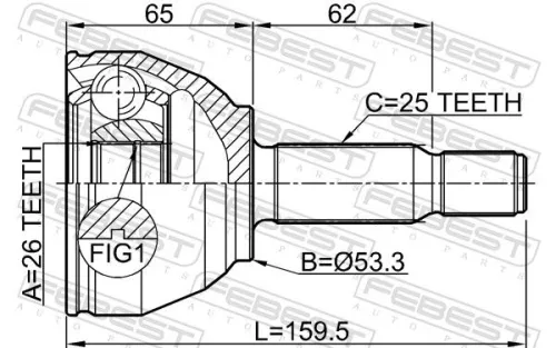 FEBEST Joint Kit, drive shaft (2110-TRCD)