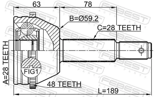 FEBEST Joint Kit, drive shaft (2110-TT985A48)
