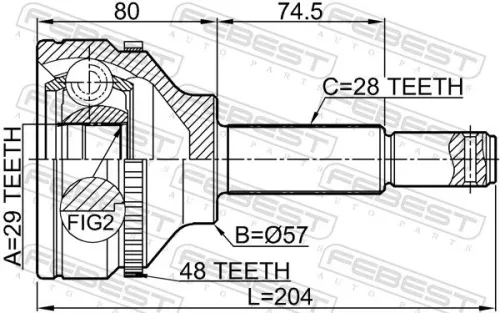FEBEST Joint Kit, drive shaft (2110-TT9A48)
