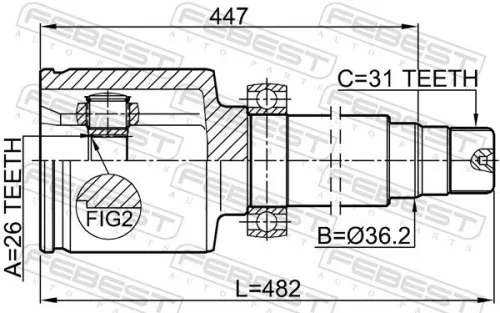 FEBEST Joint Kit, drive shaft (2111-CA223RH)