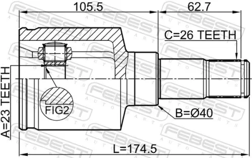 FEBEST Joint Kit, drive shaft (2111-CB320ATLH)