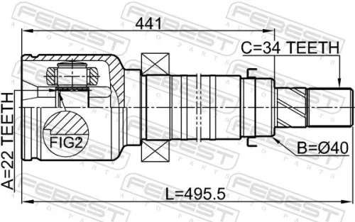 FEBEST Joint Kit, drive shaft (2111-CDHRH)