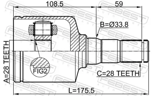 FEBEST Joint Kit, drive shaft (2111-CNGAMTLH)