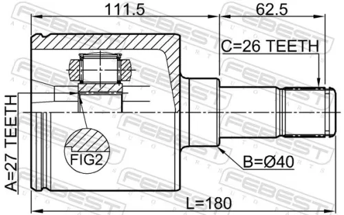 FEBEST Joint Kit, drive shaft (2111-KUGALH)