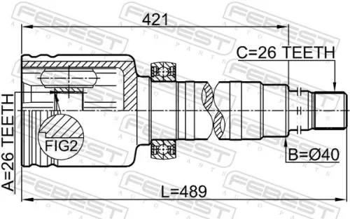 FEBEST Joint Kit, drive shaft (2111-TC726RH)