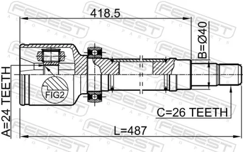 FEBEST Joint Kit, drive shaft (2111-TC7RH)