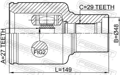 FEBEST Joint Kit, drive shaft (2111-TKE4WDRH)