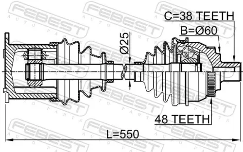 FEBEST Drive Shaft (2114-GAL)
