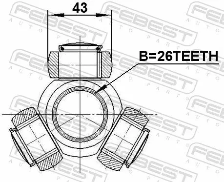 FEBEST Spider Assembly, drive shaft (2116-TC718TD)
