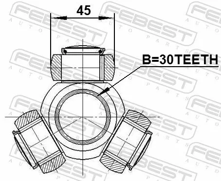 FEBEST Spider Assembly, drive shaft (2116-TRD)