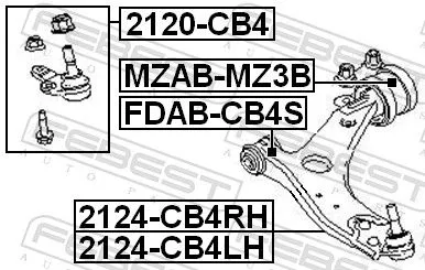 FEBEST Control/Trailing Arm, wheel suspension (2124-CB4RH)