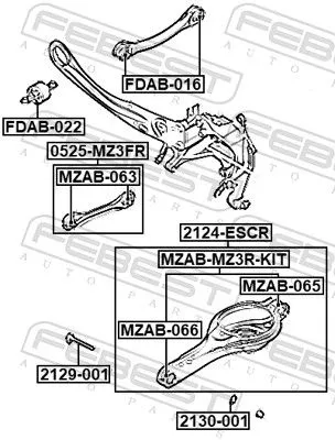 FEBEST Control/Trailing Arm, wheel suspension (2124-ESCR)