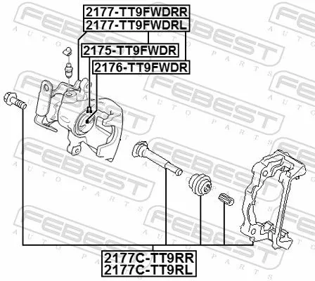 FEBEST Brake Caliper Bracket Set (2177C-TT9RR)