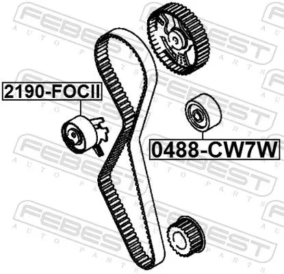FEBEST Tensioner, timing belt (2190-FOCII)