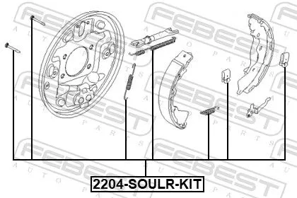 FEBEST Accessory Kit, parking brake shoes (2204-SOULR-KIT)