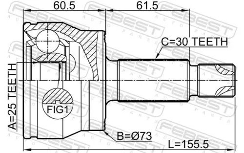 FEBEST Joint Kit, drive shaft (2210-K5)