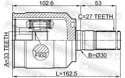 FEBEST Joint Kit, drive shaft (2211-D4224)
