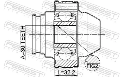 FEBEST Joint, propshaft (2211-FQSHA)