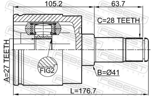 FEBEST Joint Kit, drive shaft (2211-GHLH)