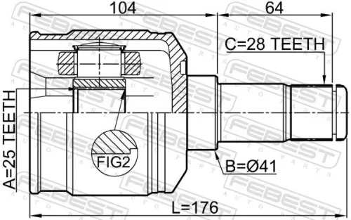 FEBEST Joint Kit, drive shaft (2211-SEDLH)