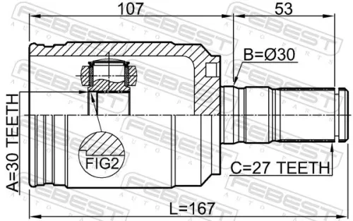 FEBEST Joint Kit, drive shaft (2211-SEL19LH)