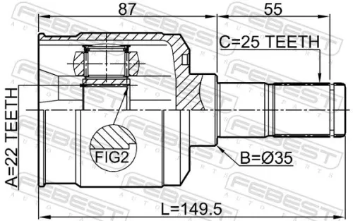 FEBEST Joint Kit, drive shaft (2211-SORR)