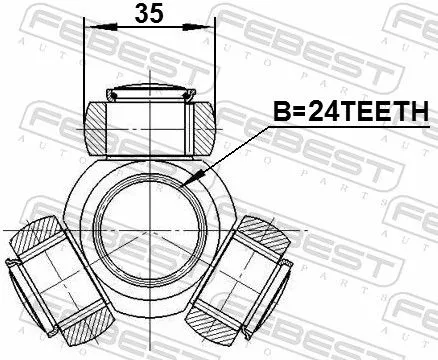 FEBEST Spider Assembly, drive shaft (2216-CARN)