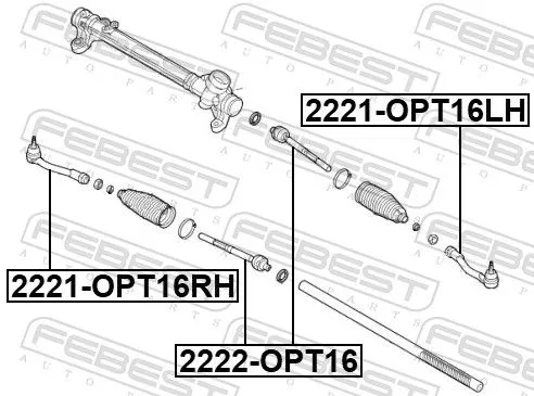 FEBEST Tie Rod End (2221-OPT16LH)