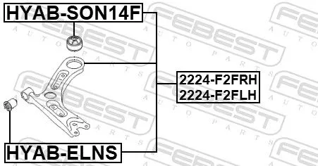 FEBEST Control/Trailing Arm, wheel suspension (2224-F2FLH)