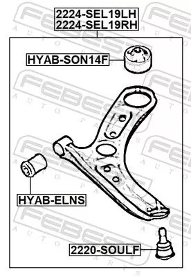 FEBEST Control/Trailing Arm, wheel suspension (2224-SEL19LH)