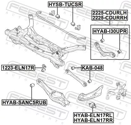 FEBEST Control/Trailing Arm, wheel suspension (2225-CDURLH)