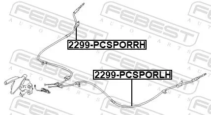 FEBEST Cable Pull, parking brake (2299-PCSPORLH)