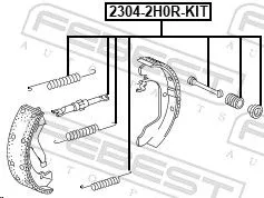 FEBEST Accessory Kit, parking brake shoes (2304-2H0R-KIT)