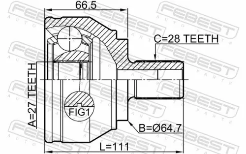 FEBEST Joint Kit, drive shaft (2310-2H)
