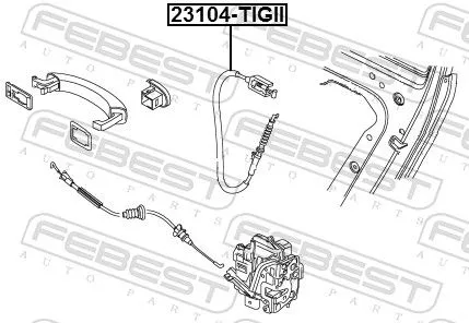 FEBEST Cable Pull, door release (23104-TIGII)