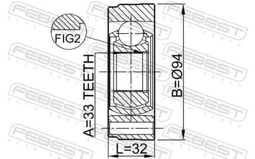 FEBEST Joint Kit, drive shaft (2311-GV)