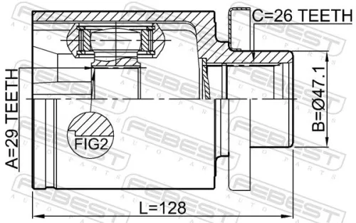 FEBEST Joint Kit, drive shaft (2311-T5ATLH)