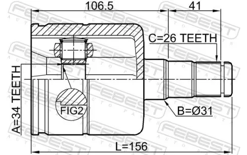FEBEST Joint Kit, drive shaft (2311-TATLH)