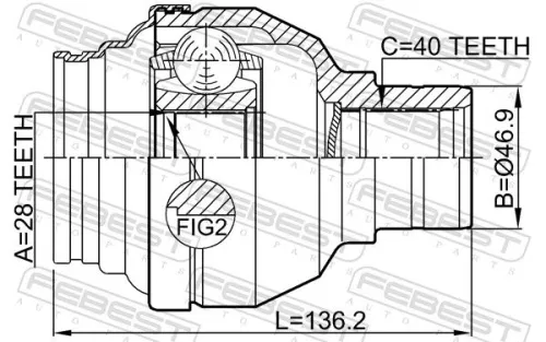 FEBEST Joint Kit, drive shaft (2311-TMT)