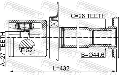 FEBEST Joint Kit, drive shaft (2311-TR5RH)