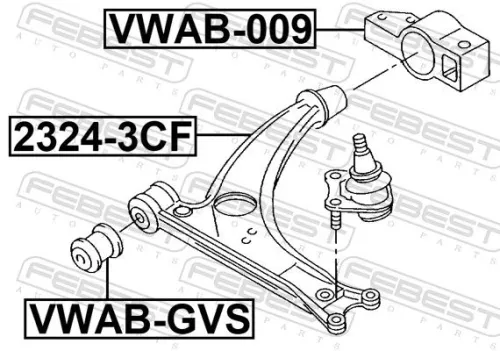 FEBEST Control/Trailing Arm, wheel suspension (2324-3CF)