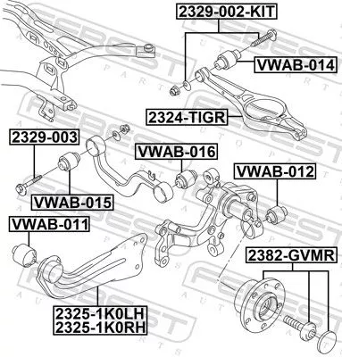 FEBEST Control/Trailing Arm, wheel suspension (2324-TIGR)