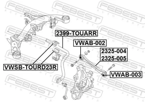 FEBEST Control/Trailing Arm, wheel suspension (2325-004)